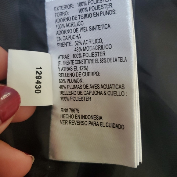 Michael kors Winter  fur hoodie Belted puffer black,silver  heavy jacket SZ L - Picture 5 of 10